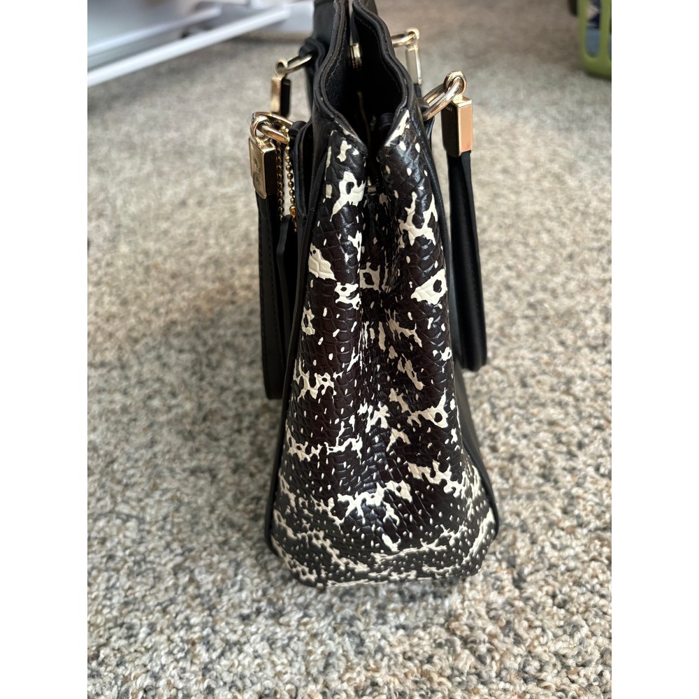 Vintage Coach Minetta Crossbody Satchel, Black Snakeskin Accent - Picture 8 of 16